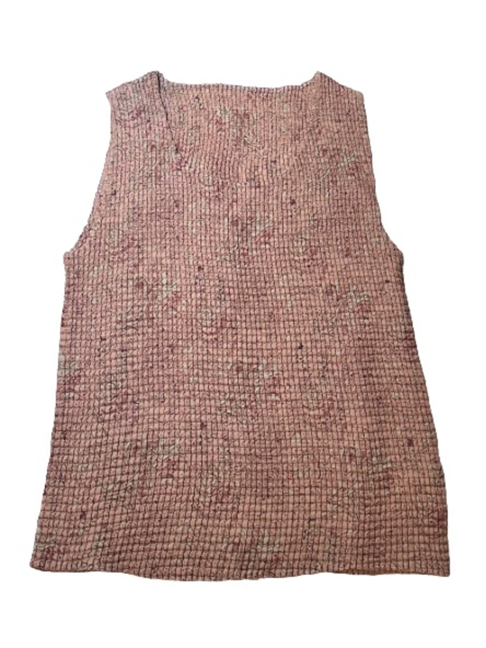 Vintage Crinkle Textured Boho Tank Top Mauve Plus Size 14W/16W Y2K